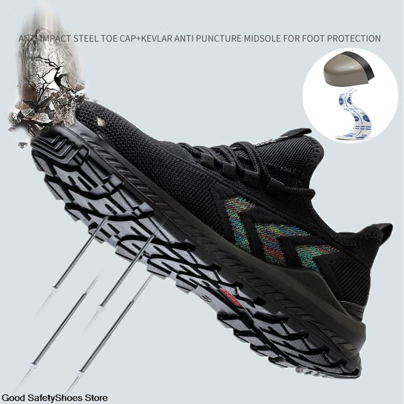 Sneakers Breathable Steel Toe Male Safety Lightweight Puncture-Proof Work Boots Men Protective Shoes f40e