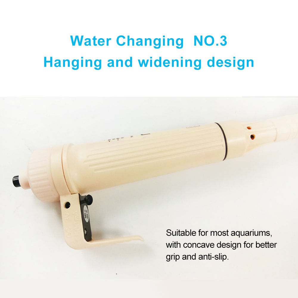 Electric Aquarium Gravel Cleaner Fish Tank Cleaning with Dual Power Supply for Efficient Cleaning and Water Changing 90 Degree