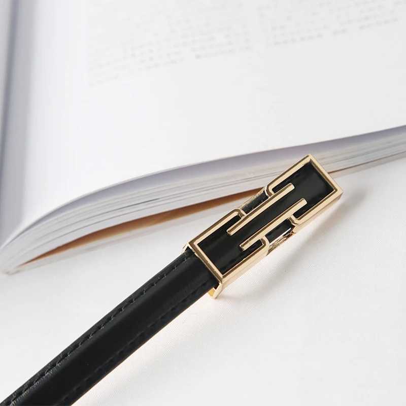 Ladies Trouser Dress Decoration Waistband Fashion Leather Thin Belt Golden Metal Buckle Adjustable Waist Strap All-match 1PcsX240914