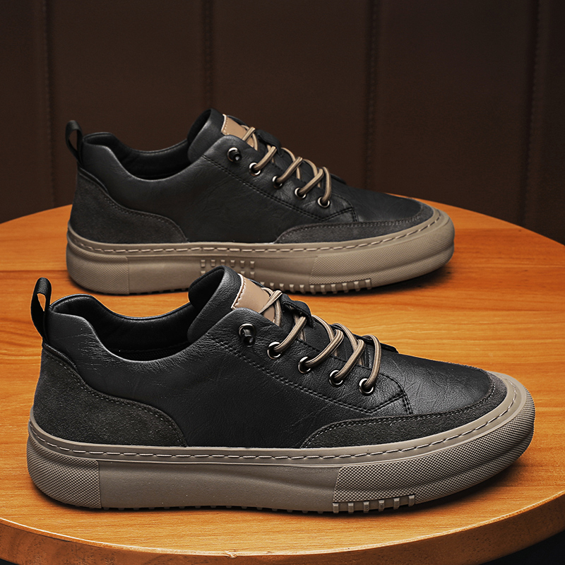 Brand Italian Genuine New Leather Casual Thick Soles Wear-resistant Oxford Men's Height Increasing British Shoes 549d