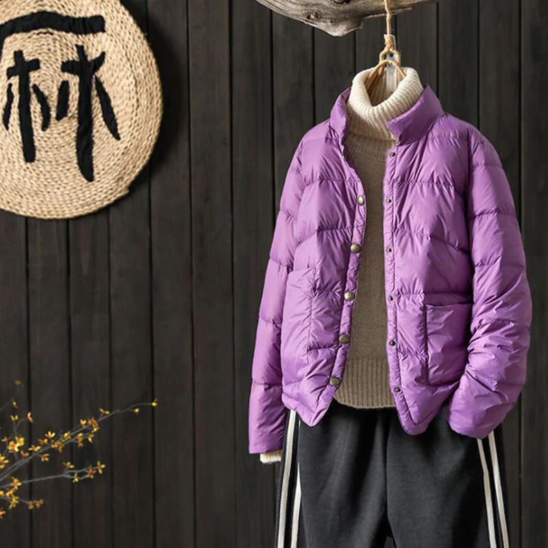 SEDUTMO Spring Duck Down Jacket Womens Ultra Thin Short Inflatable Jacket Winter Ultra Thin Pocket Park ED1432 240913