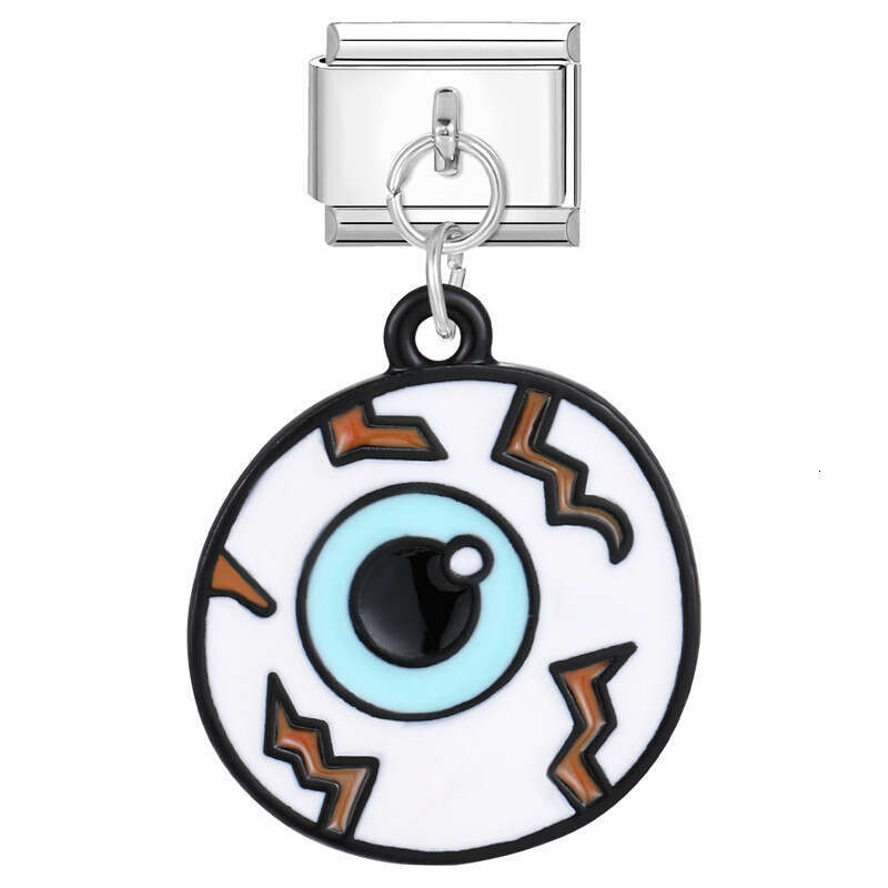 New Women's Gift Halloween Pumpkin Lamp Pendant Italian Charms Links Bangle Beads Fit 9mm Stainless Steel Bracelet Making DIY For Women Fashion J