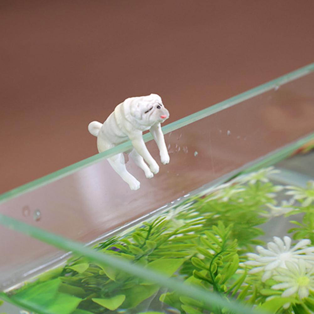 Mini Fish Tank Ornament Cute Pug Dog Aquarium Hanging Ornament Decor DIY Aquarium Landscaping Animals Home Decor Figurines