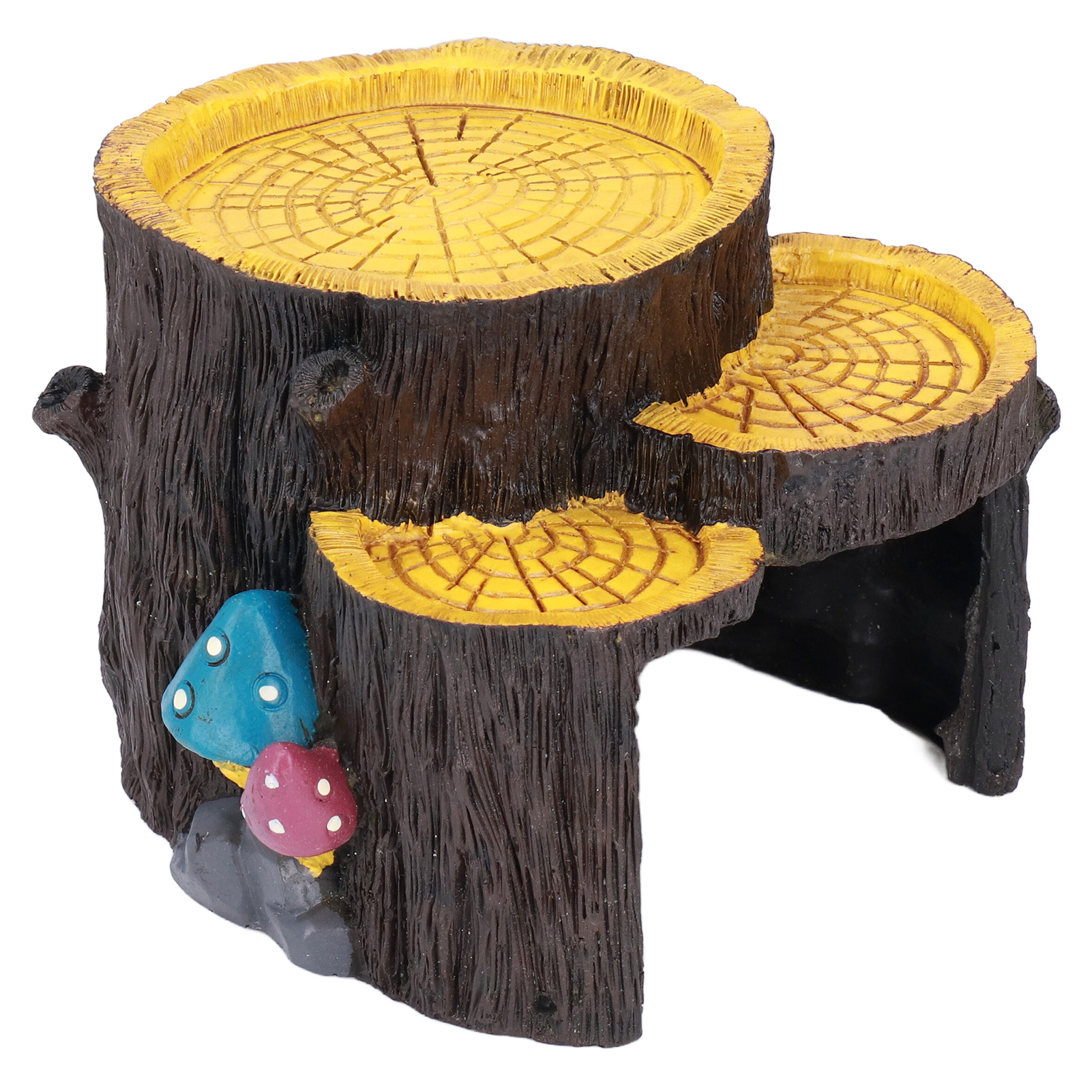 Resin Mini Stump Shape, Hiding Hole, Wooden Cave, Artificial Aquarium Plants, Ornaments for Shelter