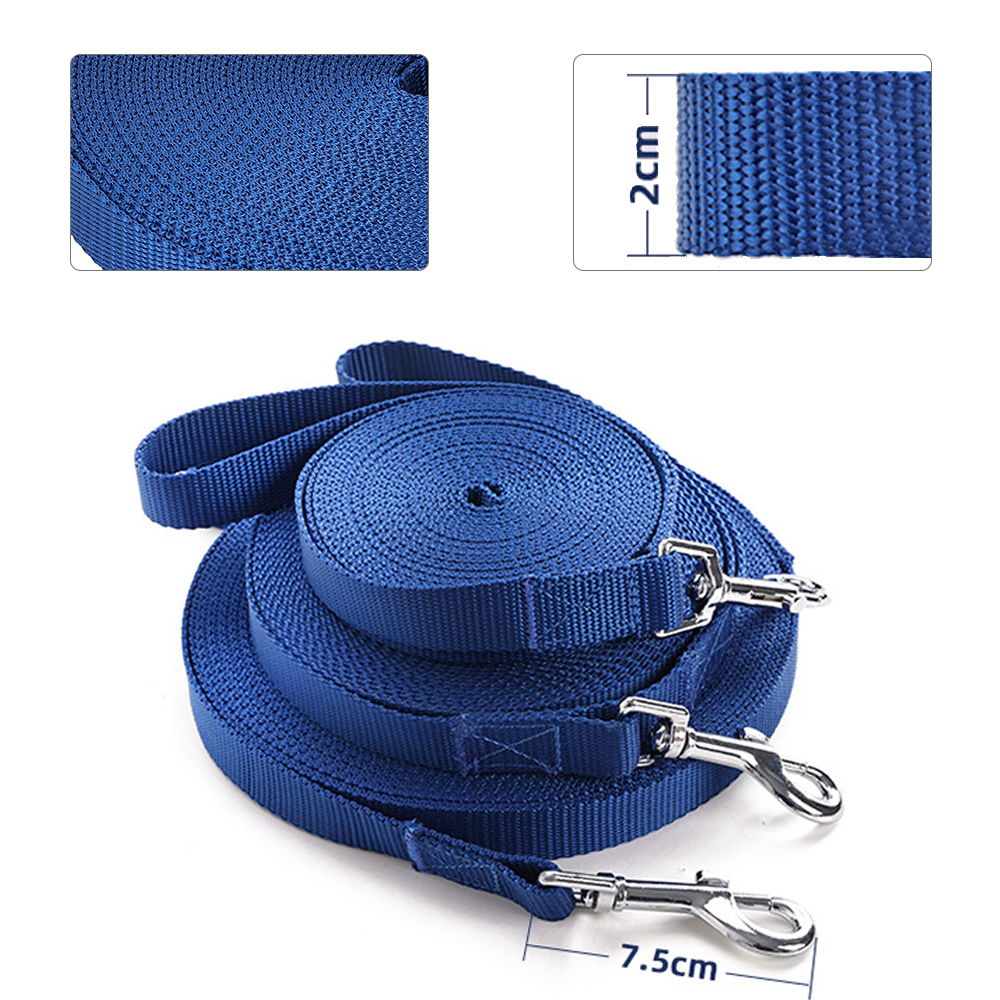Dog Training Leashes Rope Reflective Nylon Webbing Outdoor Dog Walking Webbing 4.6m/9.1m/15.3m Extended Rope Strong and Durable