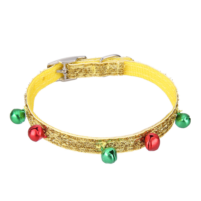 Christmas Pet Collar 1.0cm Pet Supplies Adjustable Cat Bell Collars with Metal Fasteners for Cats Kitten & Puppies Pet Ornaments