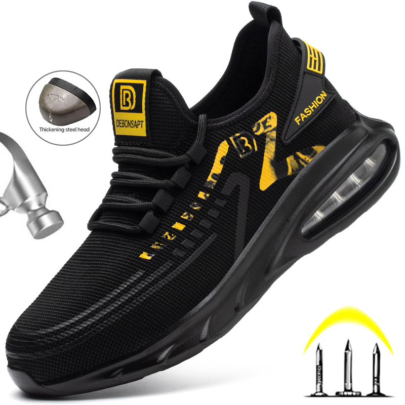 Cushion Air Steel Toe Men Women Work Sneakers Light Anti-Smashing Safety Boots Indestructible Shoes 2bd5