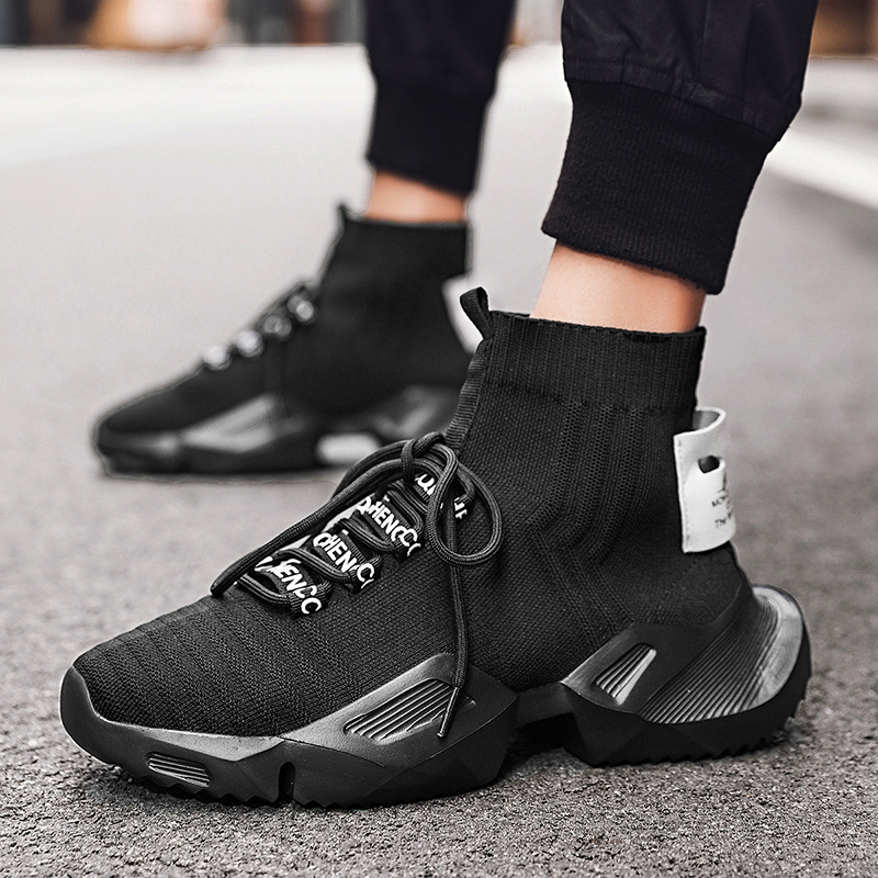 Running 2023 Sneakers High Top Fashion Sport Men Shoes Mesh Breathable Comfort Thick Bottom Outdoor Big Size 39-47