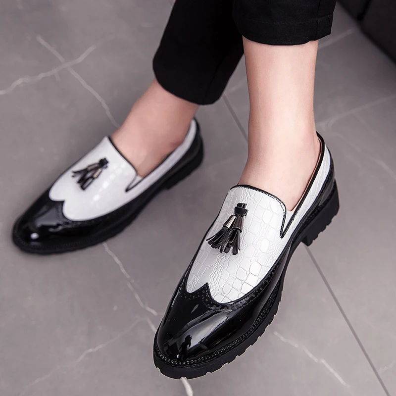 British Style Men's Leather Loafers Slip On Business Casual Shoes for Men Wedding Shoe Designer Formal Shoes Driving Mocassins