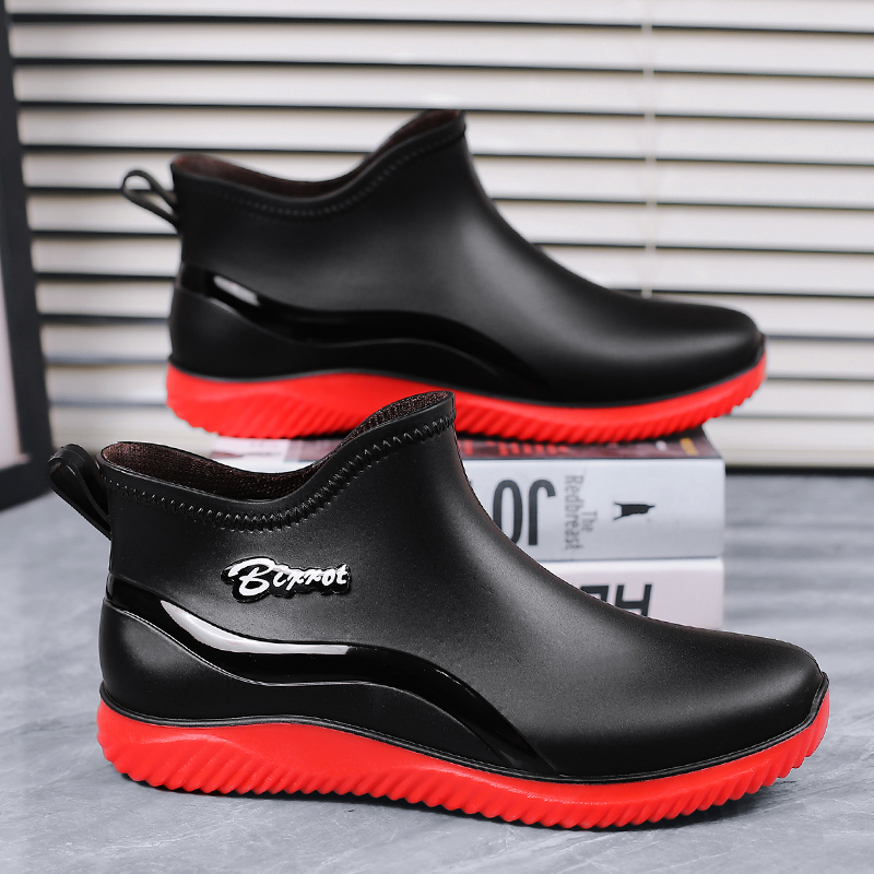 Brand Mens Rain Boots Chef Shoes Fishing Shoes Casual Waterproof Comfortable Shoes Trend Non-slip Strong Wear-resistant Boots