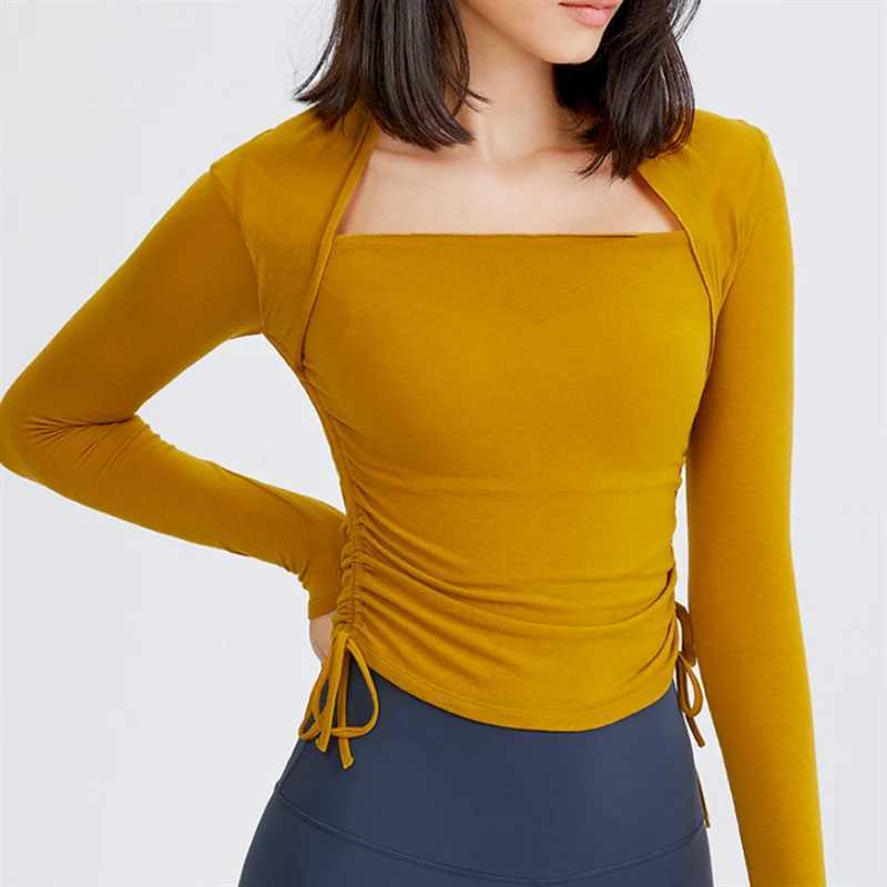 Sexy Neck Tight Fit Women Fitness Top Soft Long Sleeve Yoga Shirt Stretchy Sport T-shirts Lightweight Workout Clothes for Gym M240914