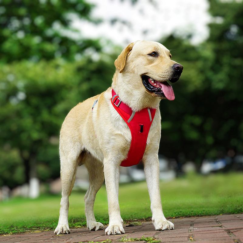 Reflective Dog Harness Medium & Large Dog Vest Adjustable Oxford Cloth Pet Harness with Control Handle for Dog Walking Training