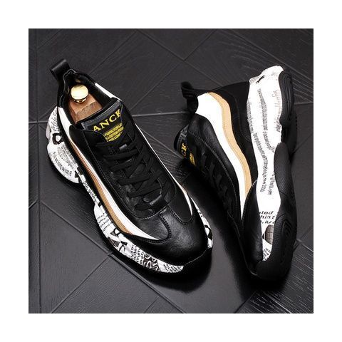 Autumn Korean Trend Casual Men's High-Top Sports Running Shoes Zhongbang Boots Versatile Board Design Dad's Trendy Short