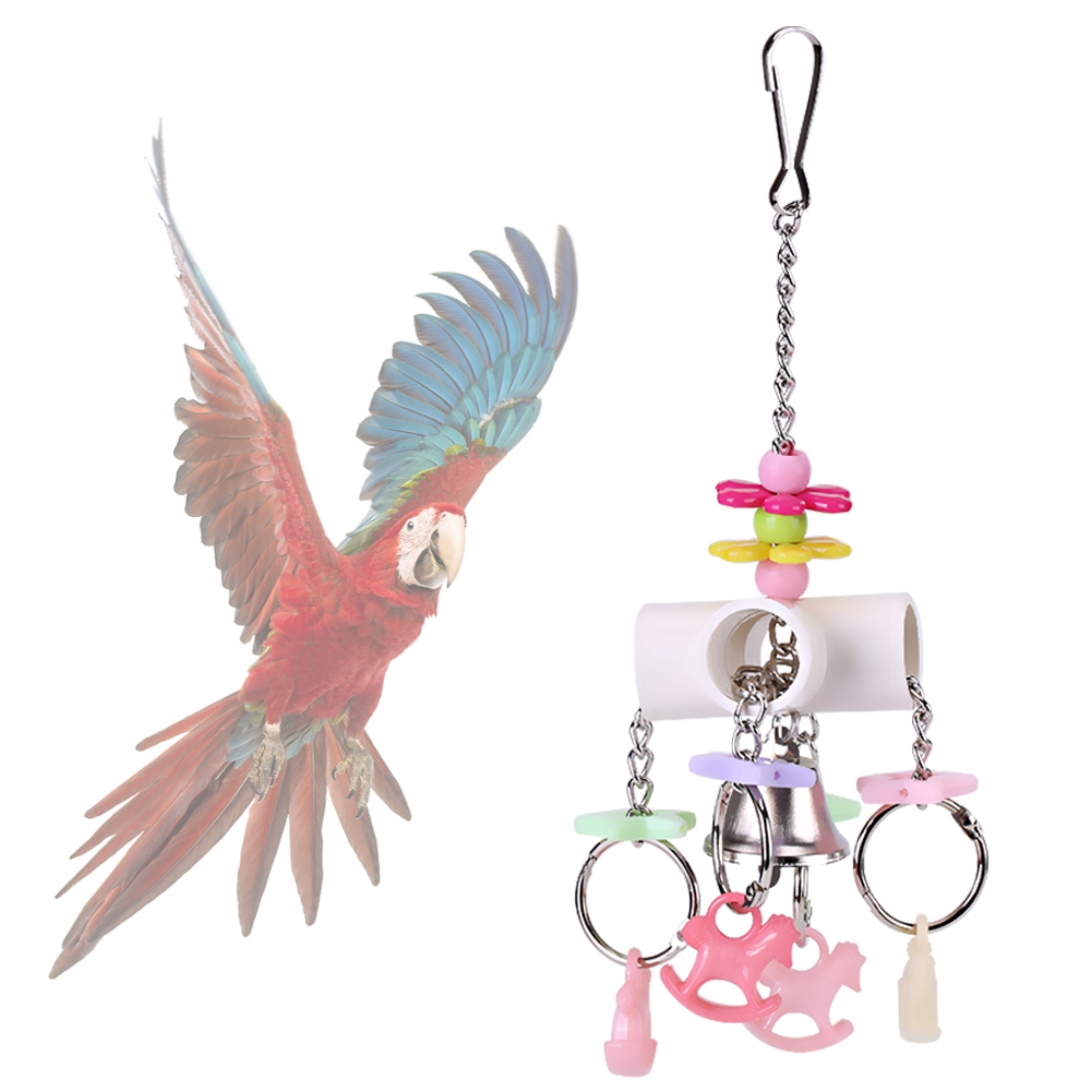 Acrylic Chewing Hanging Toy for Pet, Colorful Bird Cage, Parrot, Budgie, Cockatiel