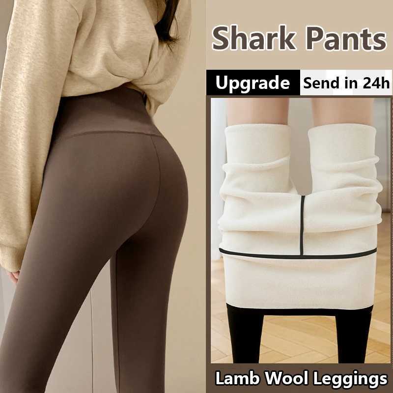 Sexy Women Thermal Leggings Winter Warm Elastic Shark Pantyhose Female Fleece Thermal High Waist Slim Thicken Tight PantsX240914