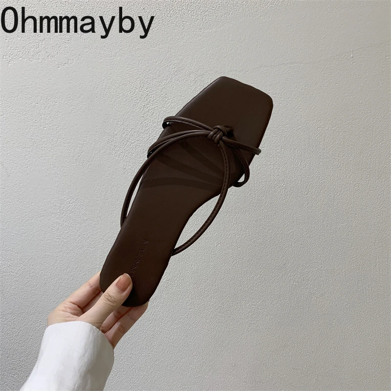 Summer Flip Flop Slippers Fashion Women's Narrow Band Flat Shoes Ladies Casual Outdoor Beach Slides Sandalias