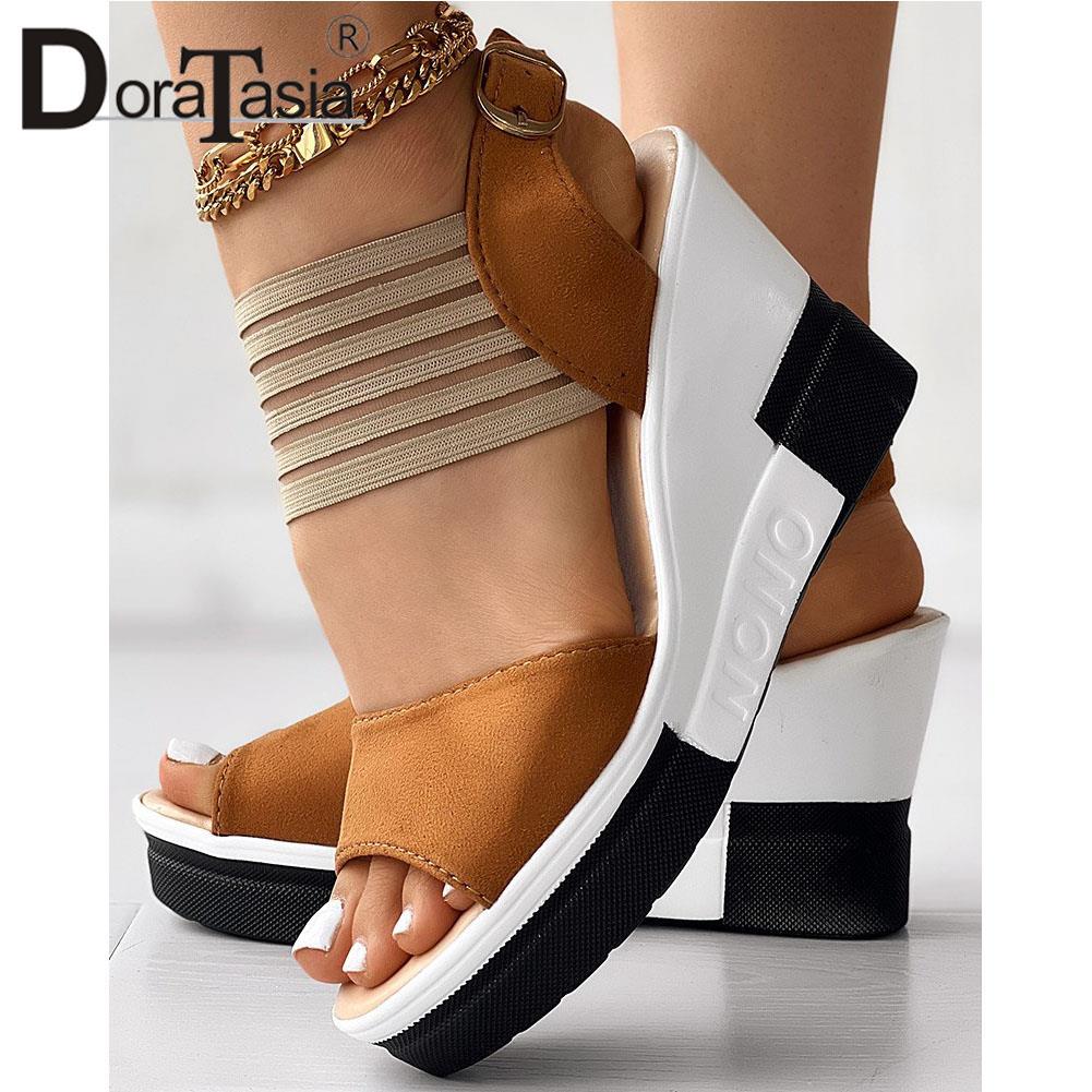 New women's Peep Toe Platform Summer Sandals Fashion Mixed Colors Wedges High Heels women's Sandals Casual Party Woman Shoes
