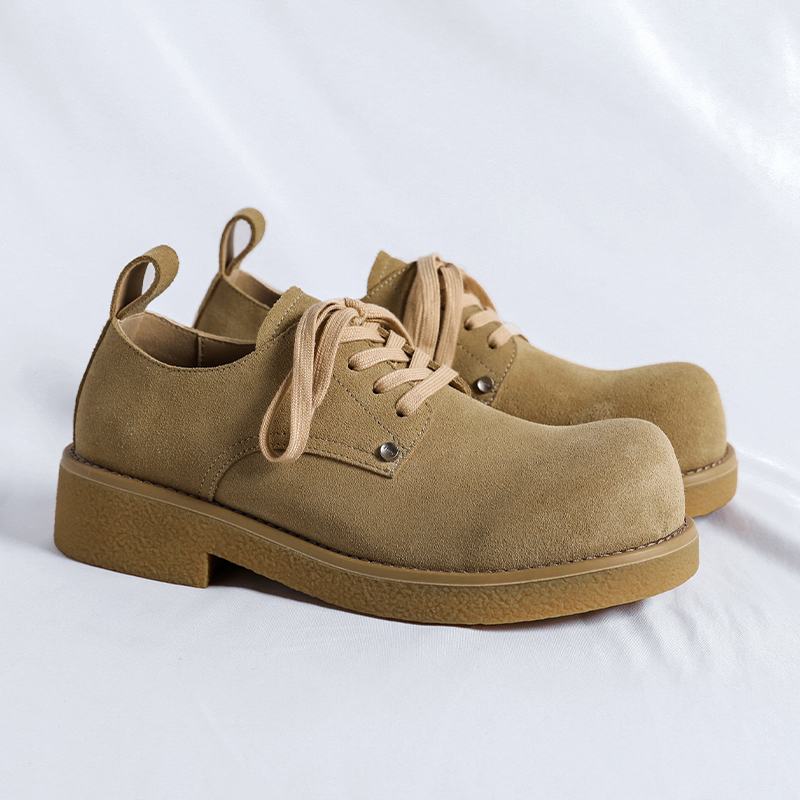 Men for 2024 Fashion Lace Up Leather Casual Shoes Spring and Autumn Round Toe Solid Platform Mid Heel Water Proof Loafers 582c Platm