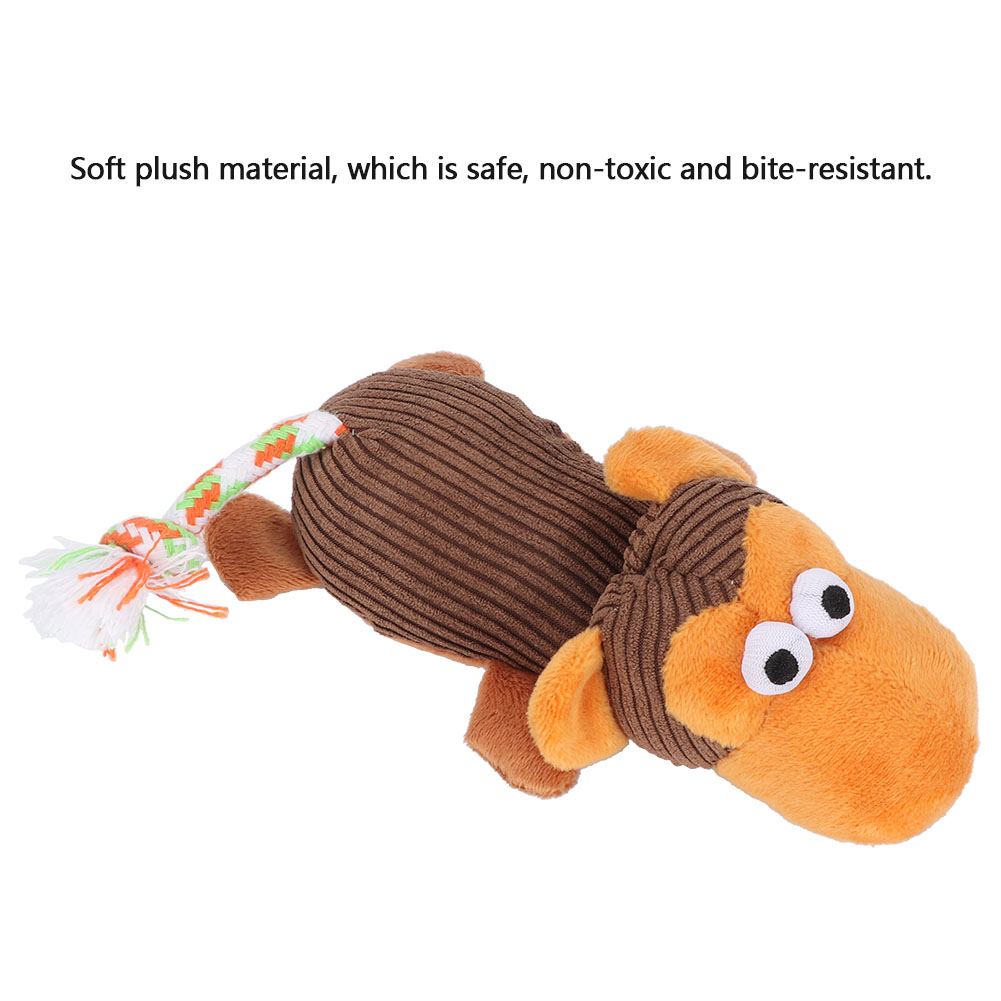 Squeak Chew Toy for Pet Dog, Duck, Monkey Sound Toys, Soft Plush, 2 PCs/Set
