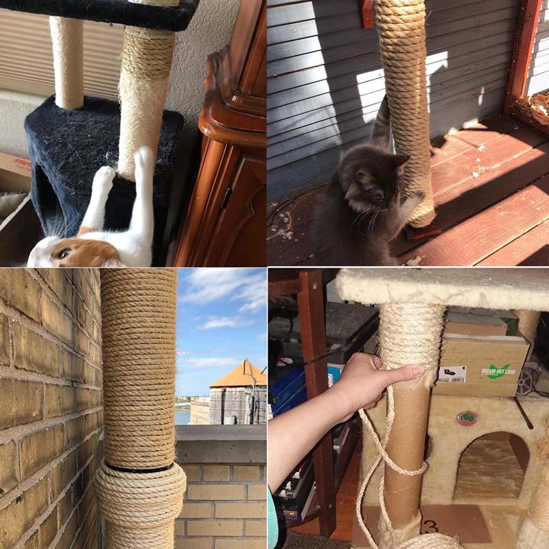 10M 30M 50M Cat Sisal Rope Diy Twisted Twine Kitten Claw Sharpening Toy Prevent Scratching Protect Furniture Cat Accessories