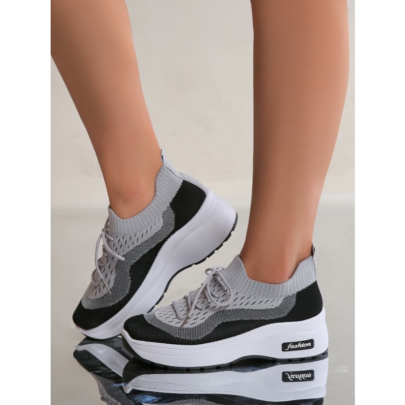Woman Sports Height Increasing Platform Shoes Sneakers Women Shoes Breathable Mesh Sports for Ladies Chunky Shoes