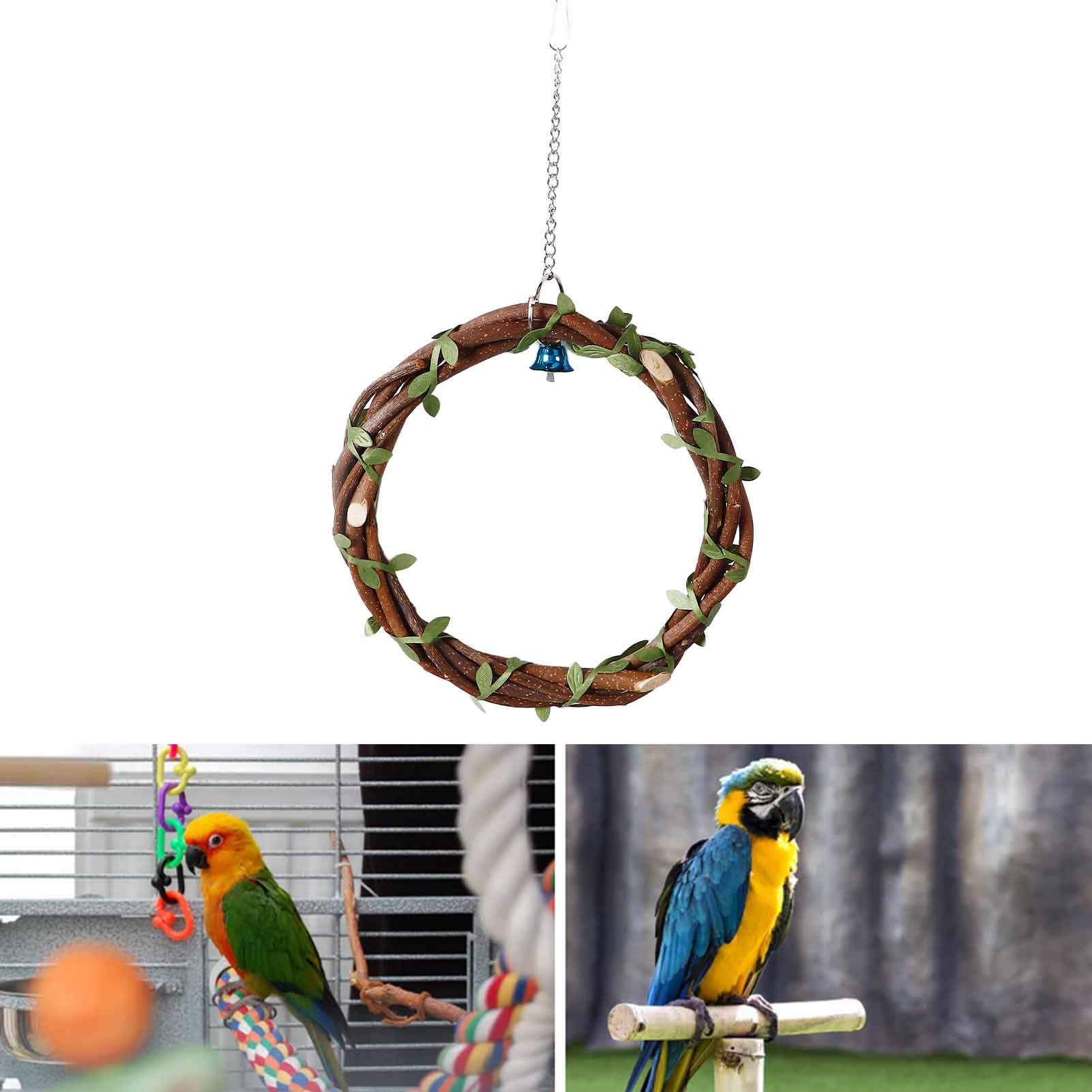 Bird Perch Stand Toys for Parrot, Fun Grinding Claws, Relieve Boredom, Budgie Parakeet, Conure Lovebird House
