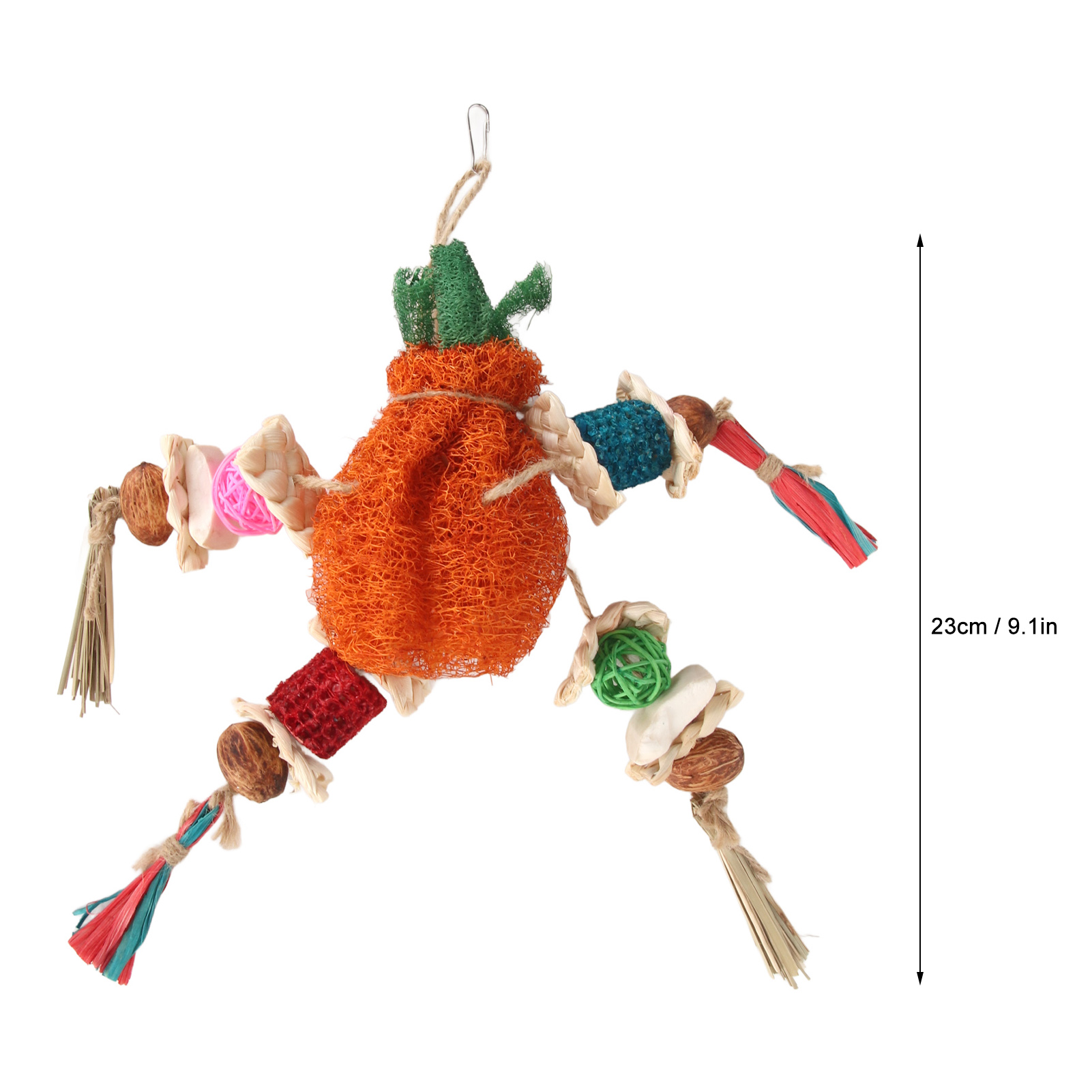 Parrot Chew Toys Relieve Boredom Teeth Cleaning Bite Resistant Safe Hanging Colorful Loofah Corn Cob Bird Toy