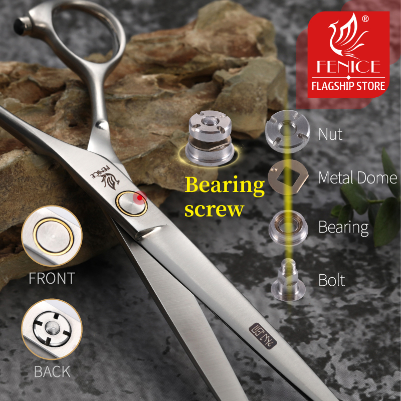 Fenice 6.75/7.5 inch bearing screw professional pet grooming scissors for dogs cutting grooming shears tesoura tijeras