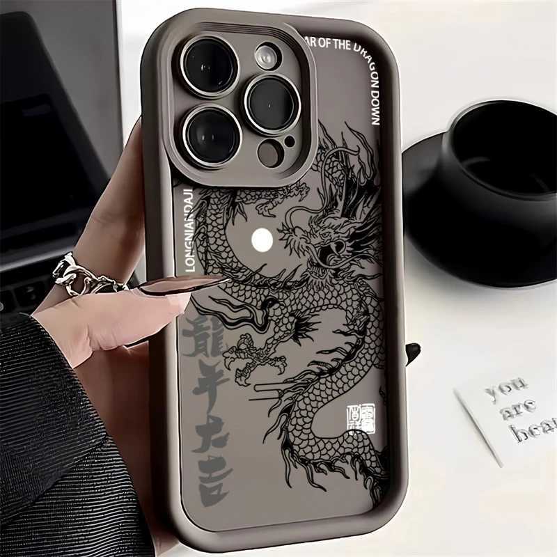 Illusory Color Chinese Dragon Silicone Phone Case For iPhone 16 15 14 13 12 11 Pro Max XS X XR 7 8 Plus Shockproof Bumper Cover Z240914