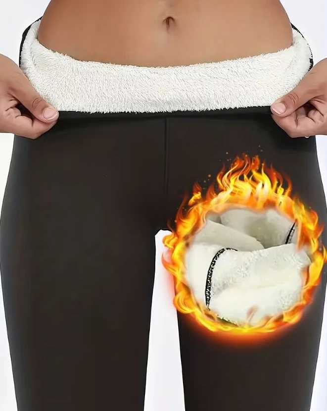 Womens Pants 2023 Autumn New High Waist Fleece Lined Warm Casual Slim Daily Long Sports Workout Leggings Y2K StreetwearX240914