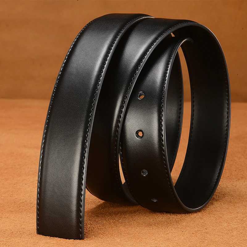 3.8cm 3.5cm 3.2cm 3.0cm 2.8cm 2.4cm Genuine Leather Belt No Buckle Pin Buckle Waist Strap Belts Boby Without Buckle Men WomenX240914