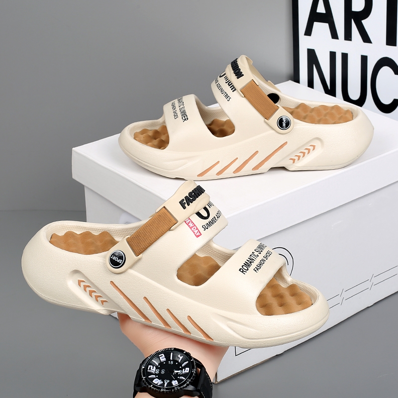 Men's Massage Slippers Outdoor Sandals Beach Comfortable Soft Slides Indoor Casual Shoes Men Outdoor Sandals Big Size 46 47 48