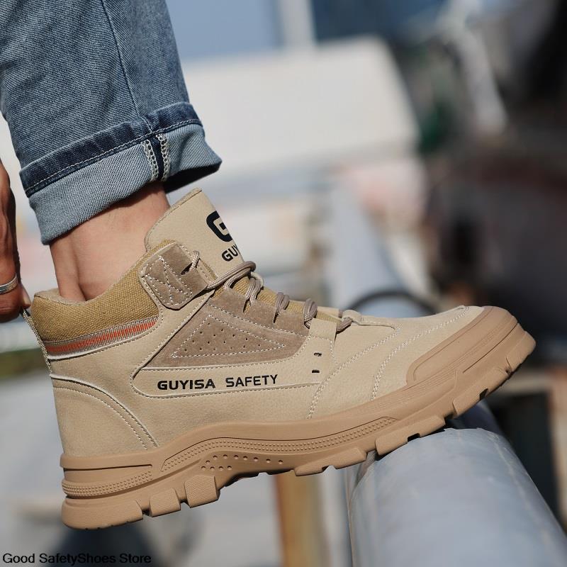 Toe Steel Puncture-Proof Indestructible Safety Men Work Boots Footwear Protective Shoes Male 1d44