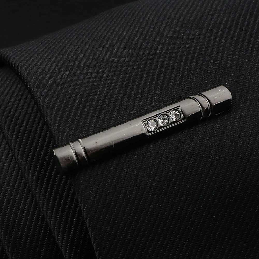 Mens Classic Tie Clips Black and Sliver Tone Tie Clip Metal Pin Clasp Business Wedding Accessories Gifts Jewelry AccessoryX240914