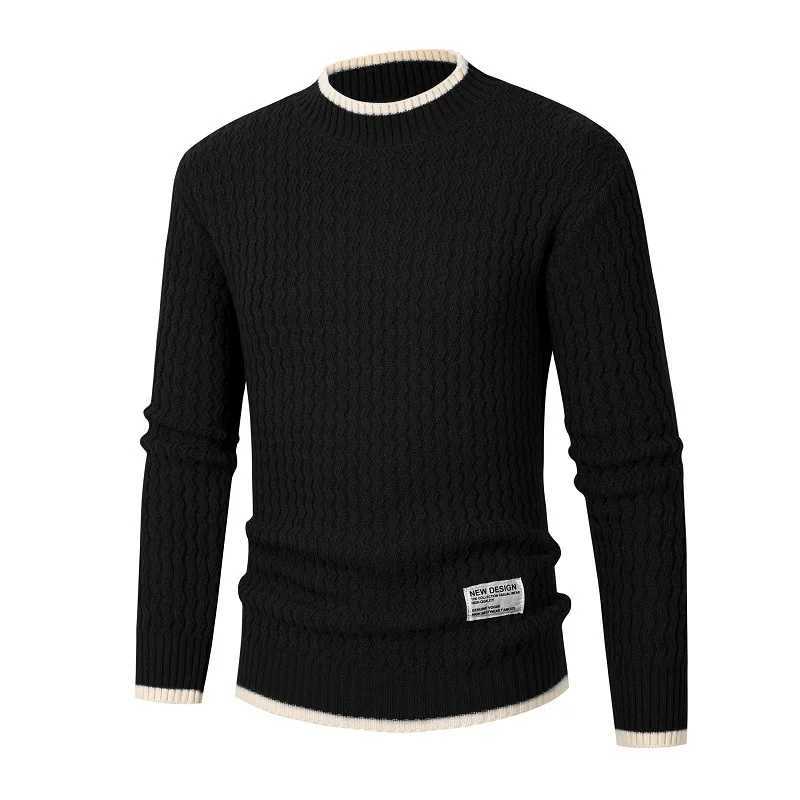 Autumn Winter Mens Sweater Round Neck Brand Mens Knitting Pullovers Knitted Warm Male Jumper Slim Fit Casual Sweaters 3XL M240914