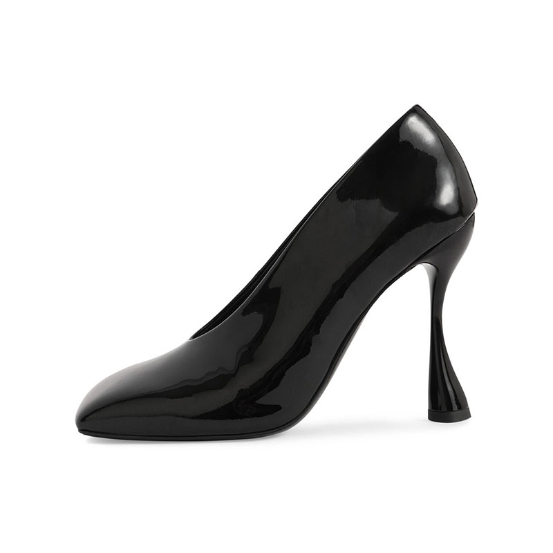 Show Style 10.5cm Irregular High Heels Spring/Summer Square Head Black White Fashion Sexy Professional Commuter Naked Shoes 43