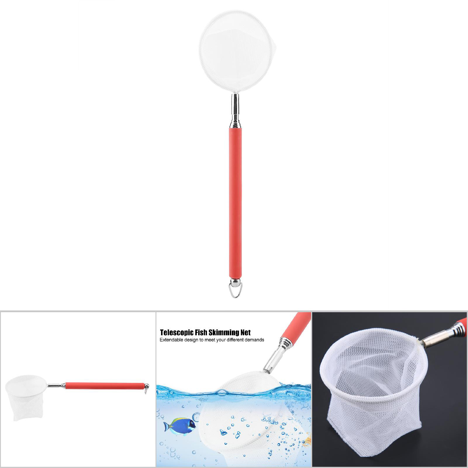 Extendable Telescopic Fish Shrimp Skimming Net For Aquarium Fish Tank Pond