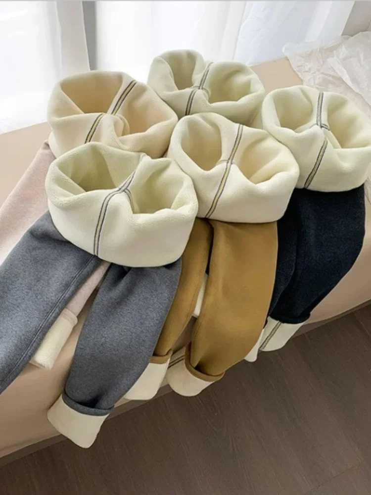 Oatmeal High Waist Leggins for Women Extra-thick Lamb Cashmere Warm Leggings for Women Autumn/Winter Cotton Wool Black LeggingsX240914