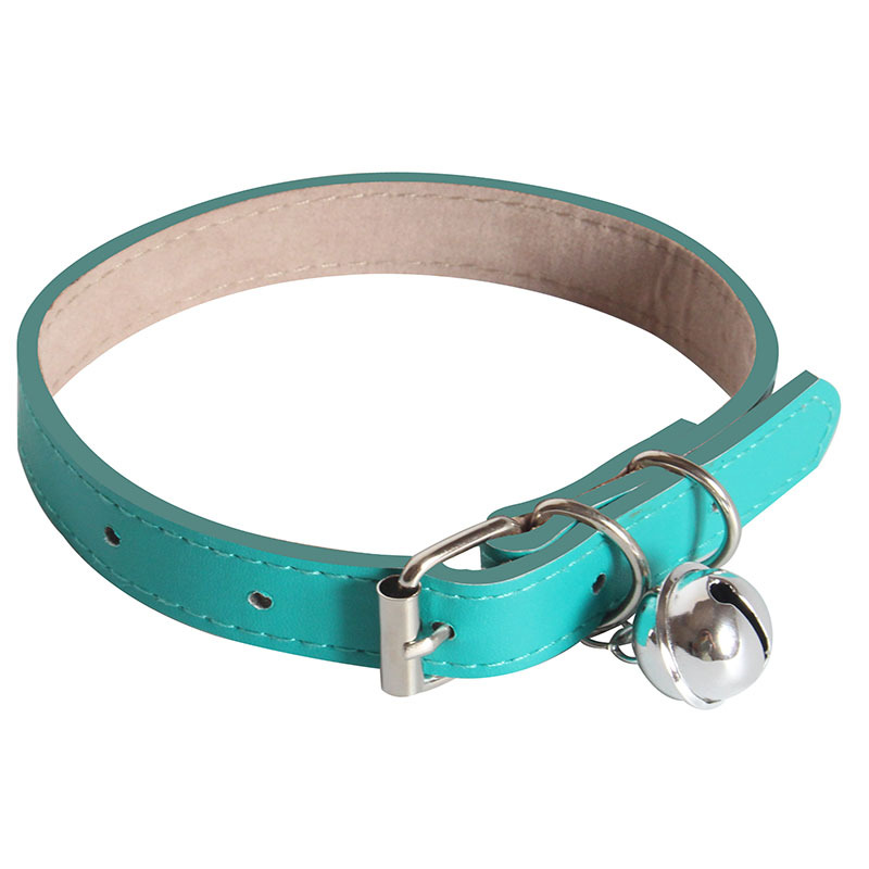 Pet Leather Collar Anti-lost Bell Pendant Cat Collar Metal Buckle Adjustable Dog Collar for Cats,Small & Medium Dogs Pet Product
