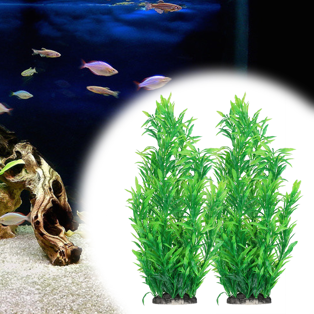 Aquarium Decoration Artificial Water Plants, Fish Tank Landscape, Green Ball Grass, 2Pcs