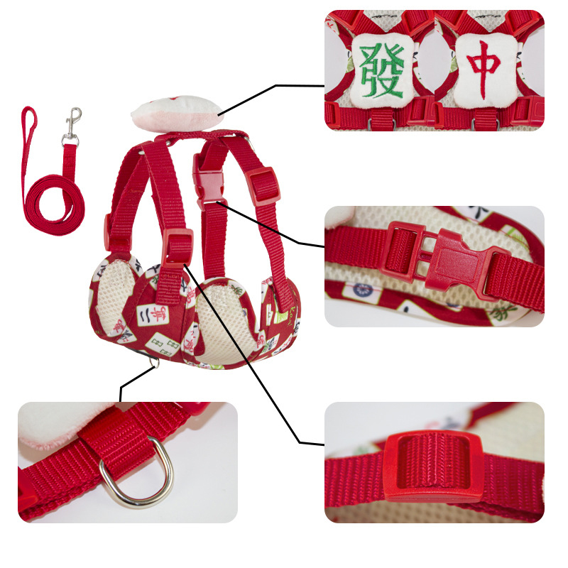 Dog Harness and Leash Set Printed Adjustable Dog Leash Small & Medium Dog Vest Style Pet Leash Harness Pet Accessories for Dogs