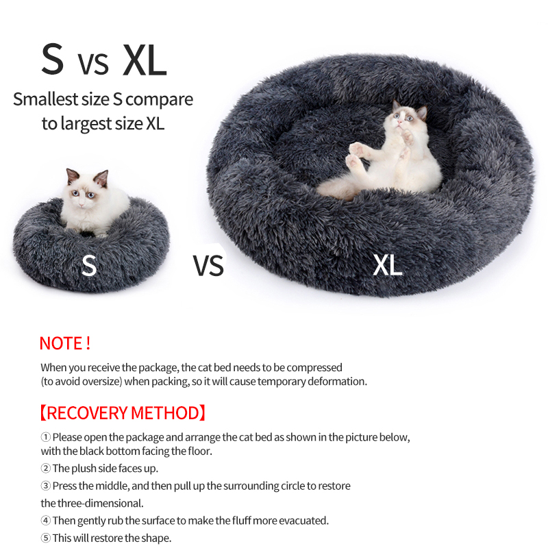 Long Plush Dog Mat Beds Round Shape Soft Washable Kennel for Small Medium Large Dogs Dog Accessories Cuna Para Mascotas
