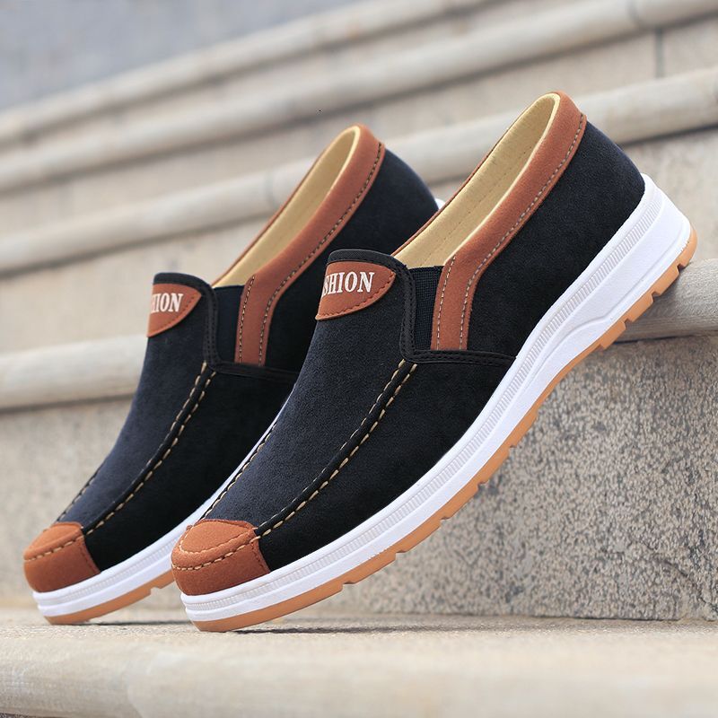 New canvas board lightweight breathable bun head men's casual fashion shoes