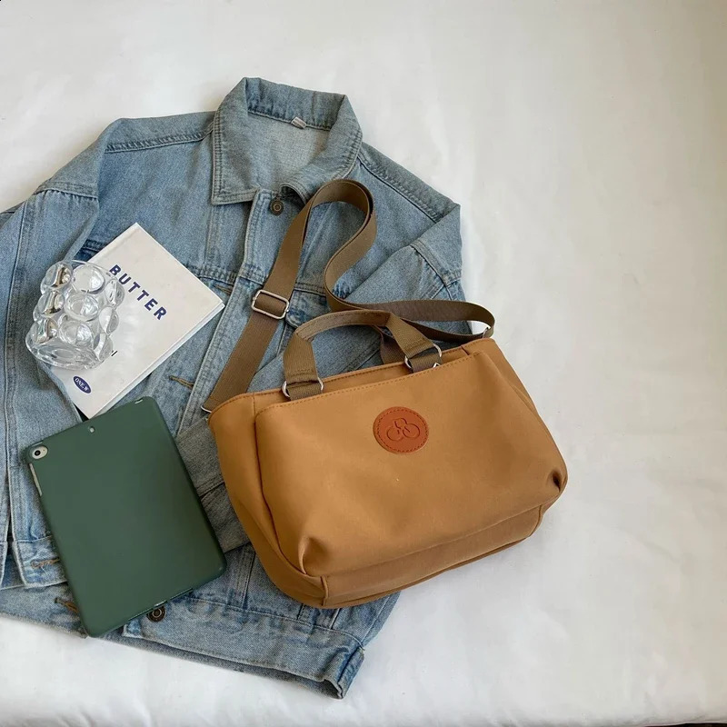 Womens Canvas Shoulder Bag Casual Fashion High Quality Cross body Shopping Top Handle Handbag 240913