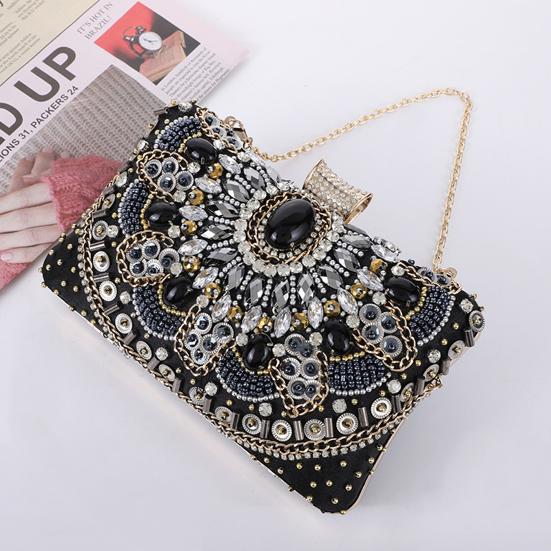 Fashionable Handmade Beaded Embroidery Banquet Comfortable and Elegant Charm Makeup Bag, Evening Dress Bag for Women