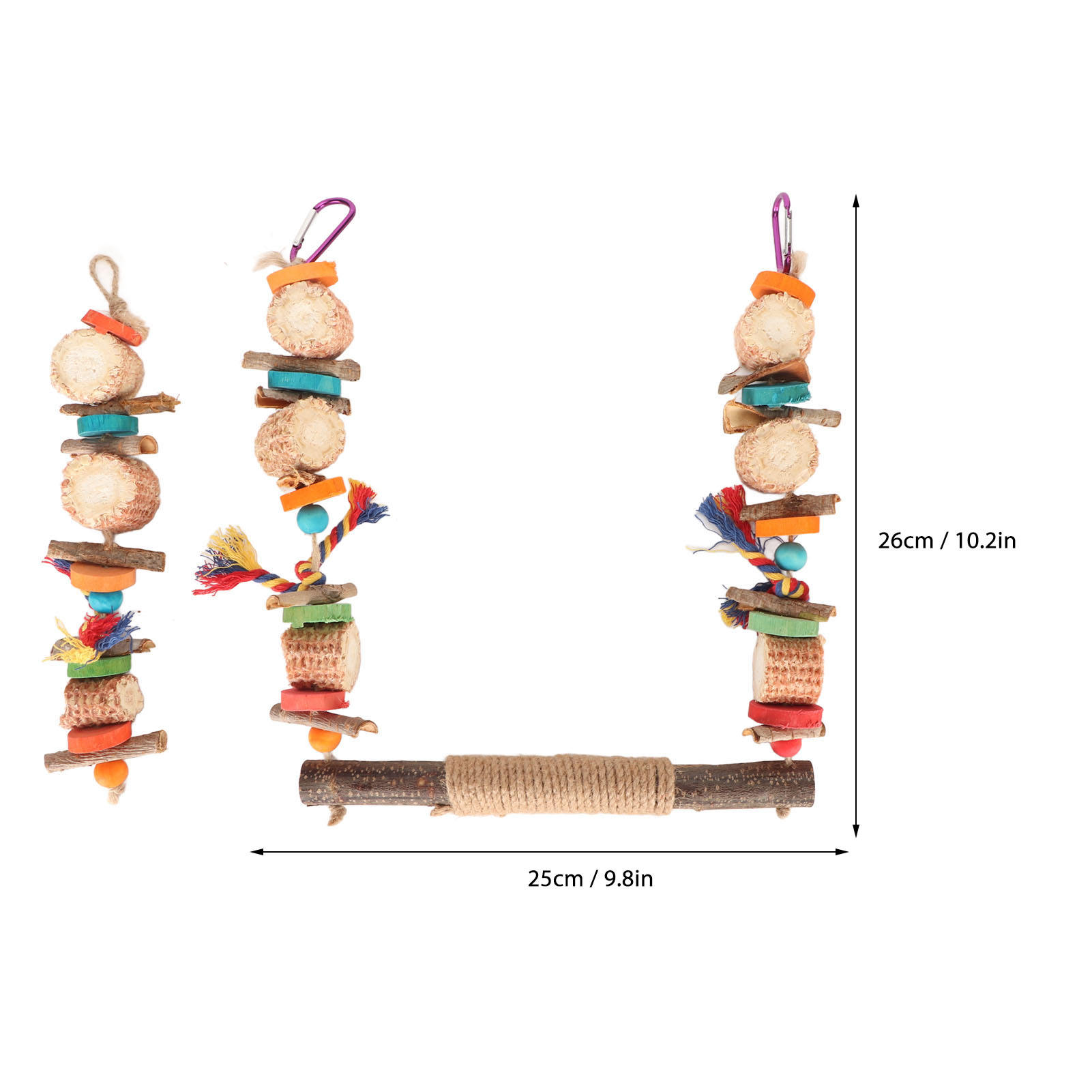 Bird Swing Chewing Toys Rich Colors Safe Corn Husk Bark Edible Coloring Matter Hanging Bird Toys For Parrot Parakeets