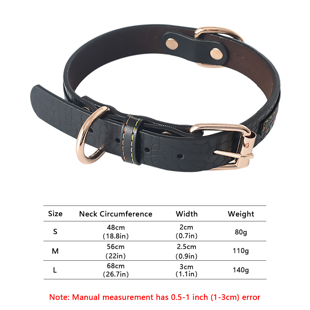 Adjustable Pet Collar with High Quality Metal Buckle Sturdy and Durable Leather Dog Collar, for Large and Medium Small Dogs Cats