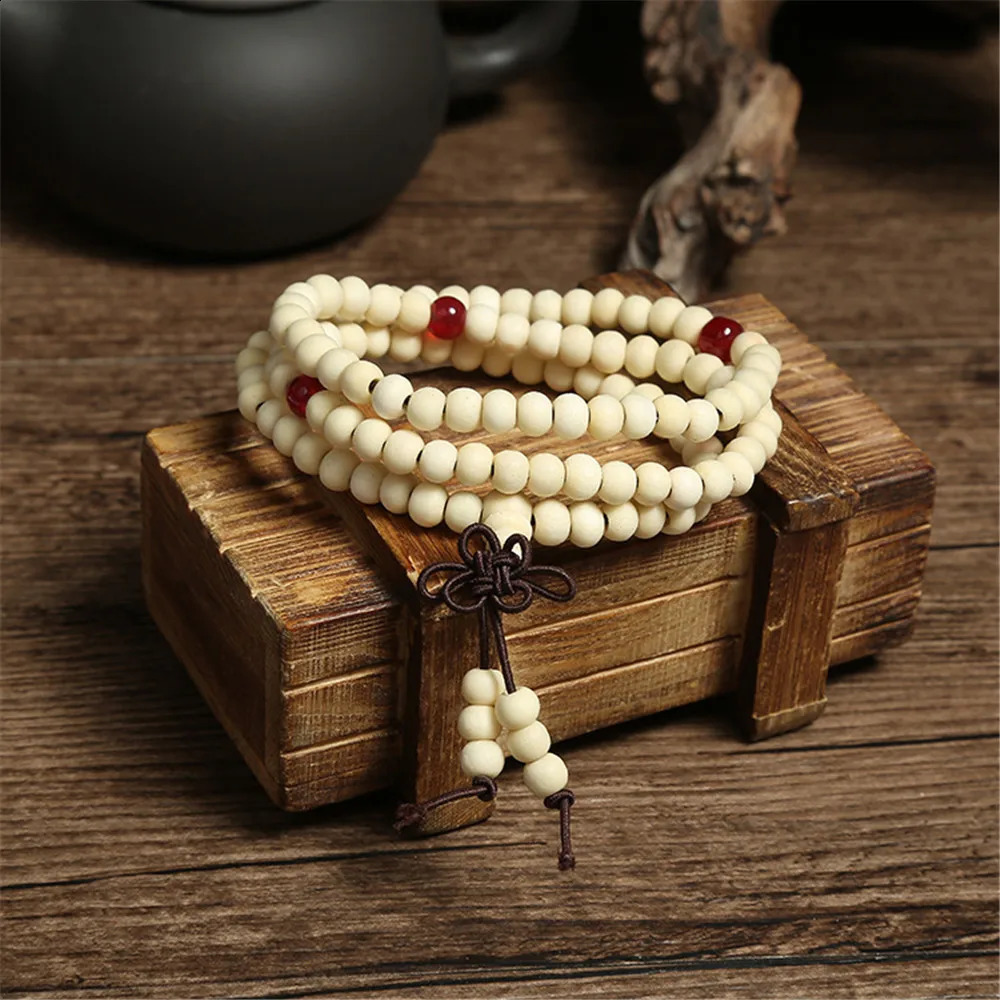 Green 6mm Natural Sandalwood Bracelets Bangles For Women Buddhist Buddha Wood Prayer Bead Mala Unisex Men Jewelry Bijoux A245 240914