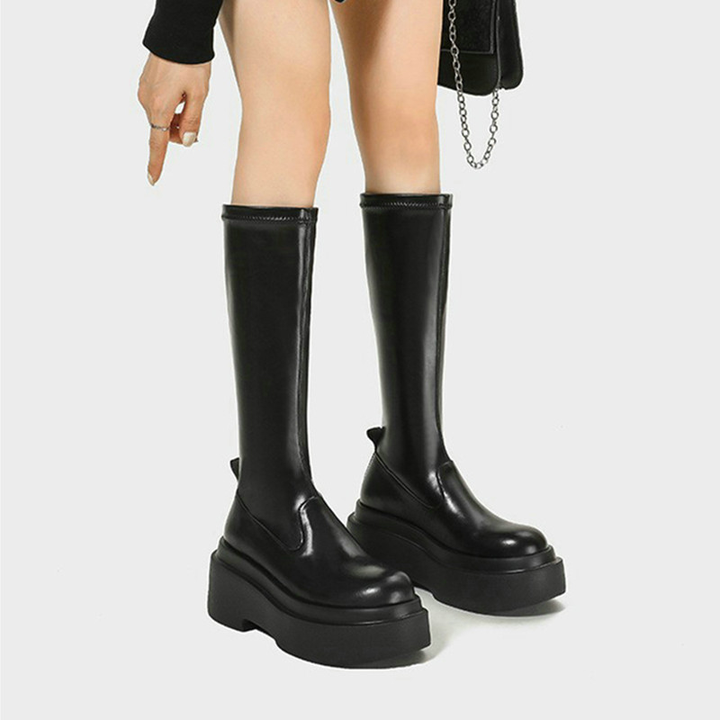 New 2024 Autumn Waterproof Platform Fall Thick Soles Leg Wraps Knee-high Knight Boots 2920