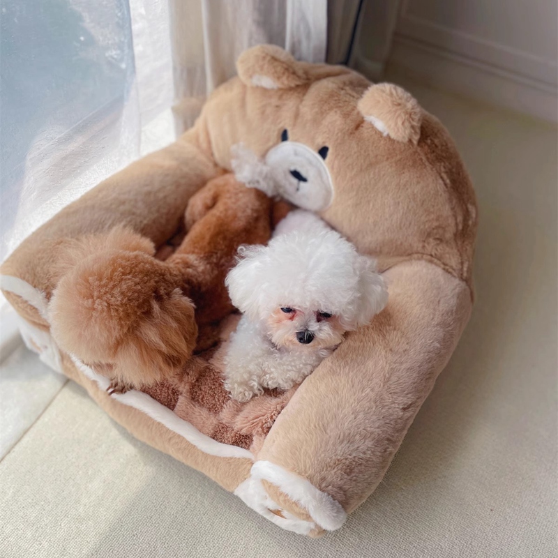 Fleece Pet Bed For Dogs Sofa Cushion Accessories Nest House Home Small Puppy Animal Kennel Car Seat Cartoon Chihuahua Pugs